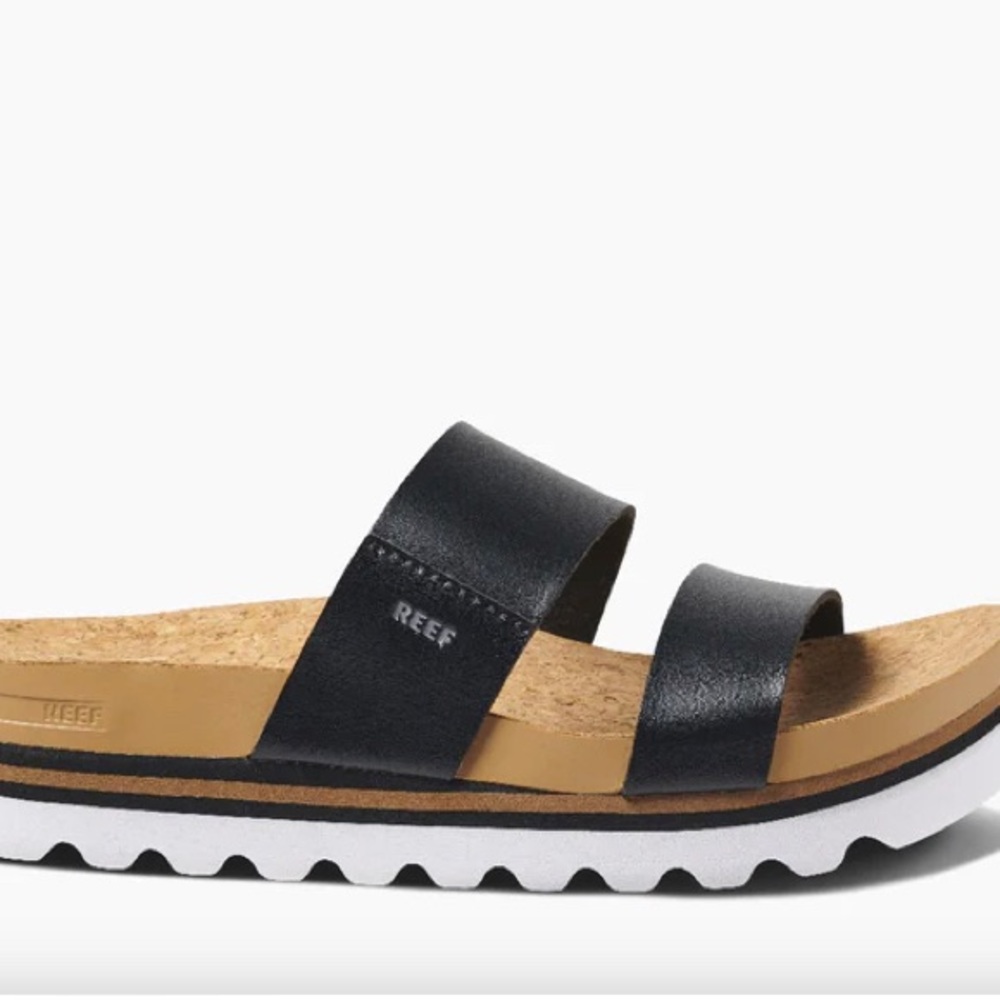 Reef Womens Cushion Vista Hi Sandals Black SZ 10